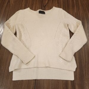Cynthia Rowley  Chunky Knit Ivory braided sweater